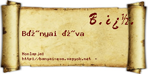 Bányai Éva névjegykártya
